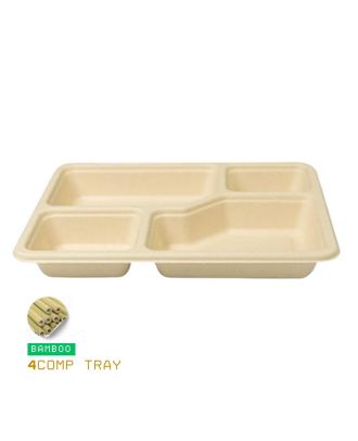 Plastic-Free Tray for Meals with Sides