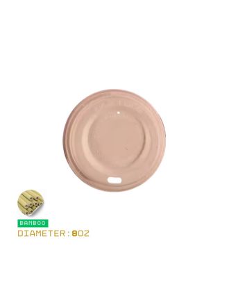 Compostable Cup Lid for Hot Beverages - Bamboo Material