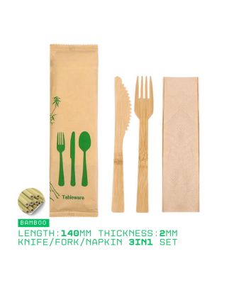 Compostable Cutlery Set with Napkin