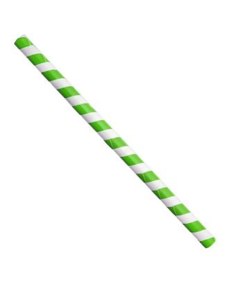 Sustainable Green Stripe Paper Straw for Thick Shakes & Smoothies