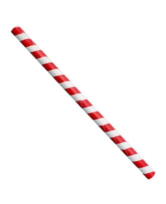 Eco-Friendly Jumbo Paper Straw with Red Stripe Design