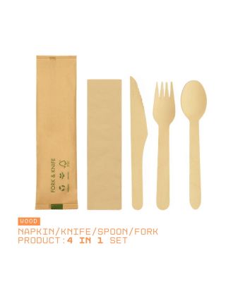 Plastic-Free Cutlery Set for Takeaway Meals